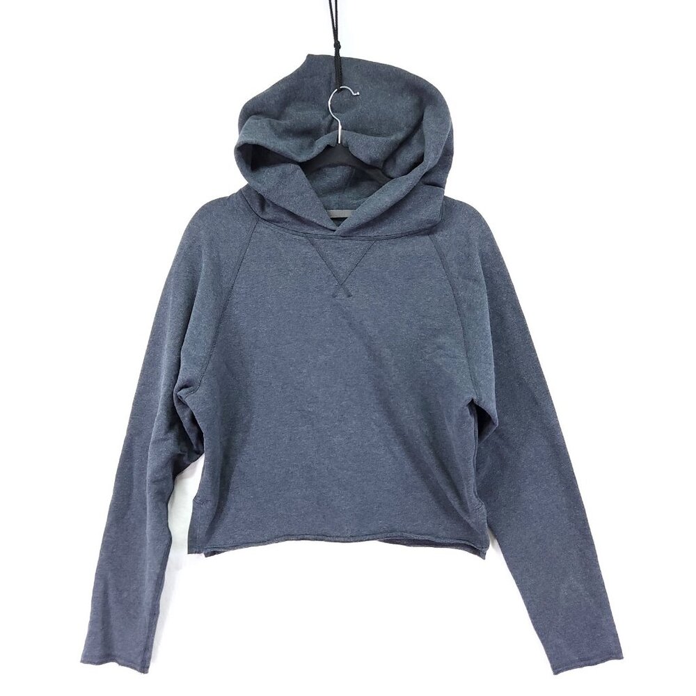 Lululemon Crop Hoodie Womens Size 10 Cut Off Hem Heathered Gray